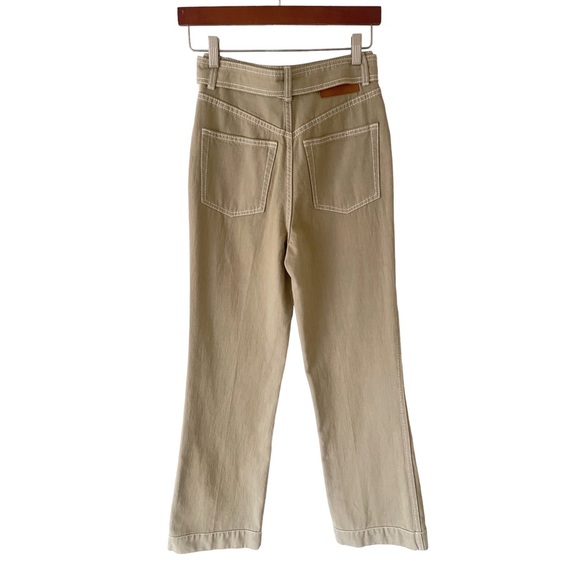 Zimmermann Belted High-Rise Straight-Leg Jeans in Sage Green - Picture 7 of 10